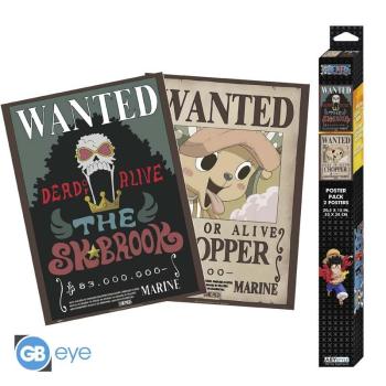 ONE PIECE - Set 2 Poster Chibi "Wanted Chopper und Brook"  Ein neues Paket der Marine ist eingetroffen! Das sind die neuen Fahndungsplakate des Arztes und des Musikers der Straw Hat-Crew, Chopper und Brook!